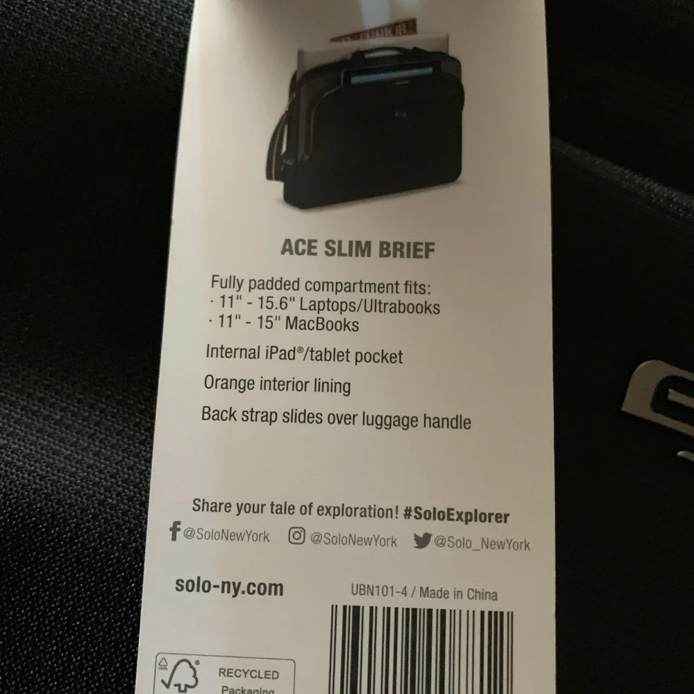 SOLO New York ace slim briefcase